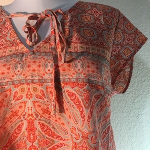 Sanctuary orange print blouse medium